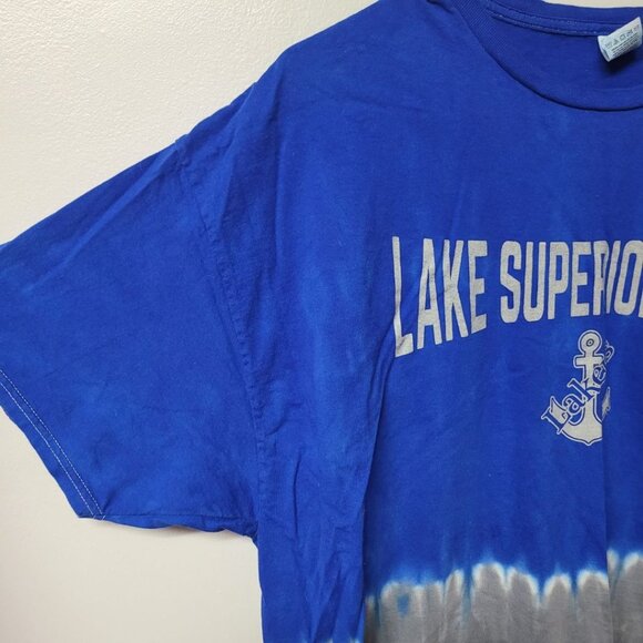 LSSU Lake Superior State Lakers Blue Tie Dye Cotton Mens 2XL Alumni Student - Picture 3 of 6